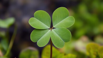 A four-leaf clover, a symbol of good luck. Rare and hard to find in nature.