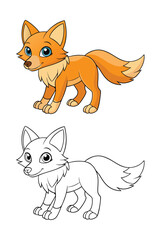 Coyote Coloring vector Sheet for kids