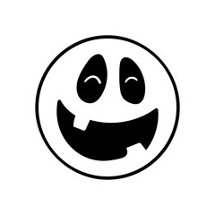 Fototapeta premium Halloween face icon vector. Scary face illustration sign. Funny Face symbol. Pumpkin face logo.
