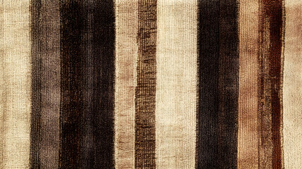 narrow and wide stripes alternating in shades of brown, tan, and beige, for a classic, vintage-inspired carpet look