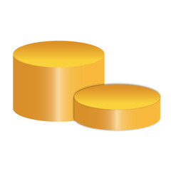 yellow podium 3d element for product presentation transparent background