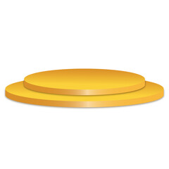yellow podium 3d element for product presentation transparent background