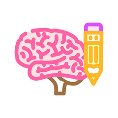 pencil brainstorm color icon vector. pencil brainstorm sign. isolated symbol illustration