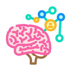 mind map brainstorm color icon vector. mind map brainstorm sign. isolated symbol illustration