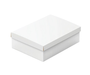 Naklejka premium Rectangular white mailing box mockup with closed lid isolated on transparent background
