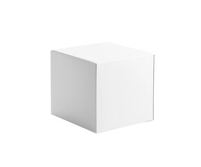 white cube product box mockup isolated on transparent background