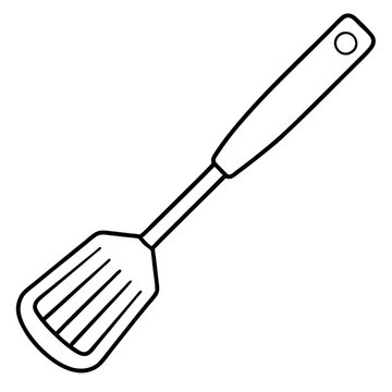 recommend clip art: spatula outline coloring book page line art illustration digital drawing