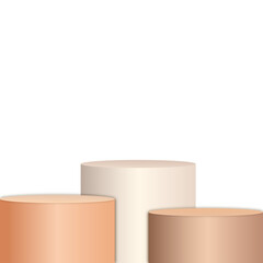 beige elegant podium 3d element for product presentation transparent background