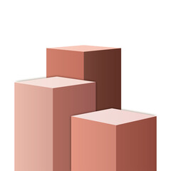 beige elegant podium 3d element for product presentation transparent background
