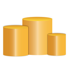 orange podium 3d element for product presentation transparent background