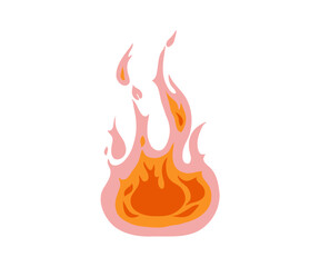 The fire is drawn in a flat style. Hand drawn vector illustration