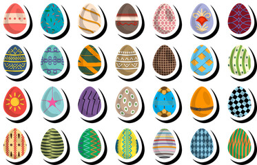 Illustration on theme celebration holiday Easter with hunt colorful bright eggs