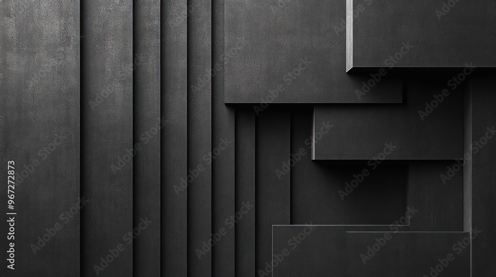 Poster abstract geometric pattern of black rectangular shapes