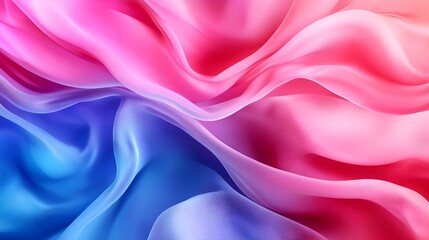 Obraz premium Gentle abstract waves of pastel pink and blue, softly glowing, creating a peaceful and fluid composition of smooth, organic forms, perfect for a modern aesthetic