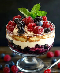 Tiramisu with berries.