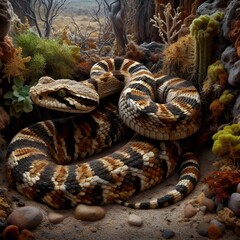 Obraz premium snake in a tree