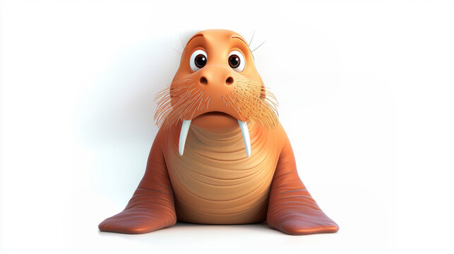 recommend clip art: Cartoon walrus seal isolated on white background