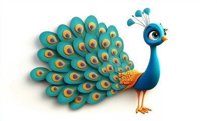 peacock isolated on white background