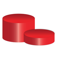 Red podium 3d element with transparent background for product presentation