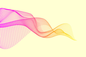 Bright and radiant abstract network wave flowing across the image, featuring a gradient transition from magenta to gold, perfect for a lively tech wallpaper.