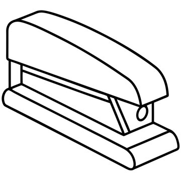 black outline stapler office supply