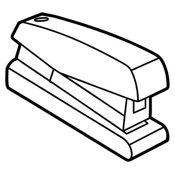 black and white stapler outline clip art preview