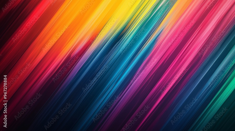 Poster rainbow background with colorful stripes, vibrant color gradients, and abstract patterns for design 