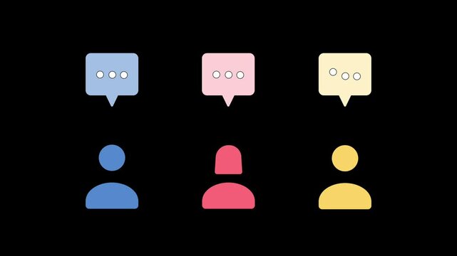 People talk, discussion, and chit chat in icon illustration