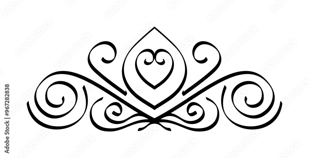 Aufkleber vintage frame element. traditional pattern and ornament. retro swirl and vignette. template for book