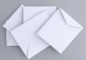 Mockup of a bi-fold square invitation or brochure isolated on a gray background.