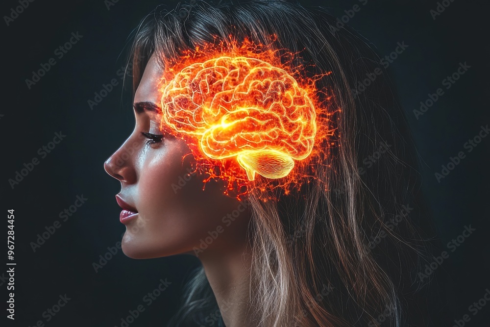Poster synaptic transmission neural circuits mental clarity data exchange and bioluminescence side view of 