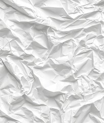 Obraz premium White crumpled and creased paper poster texture isolated on white