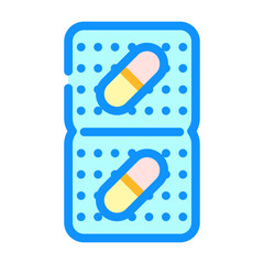 blister pack plastic package color icon vector. blister pack plastic package sign. isolated symbol illustration