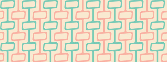 50s Mid Century Modern Seamless Pattern, Vector Pattern