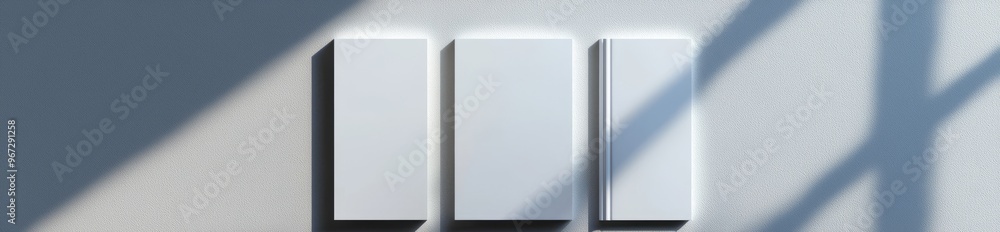 Poster isolated a4 size single pocket folder mock-up rendered in three different variations. 3d illustratio