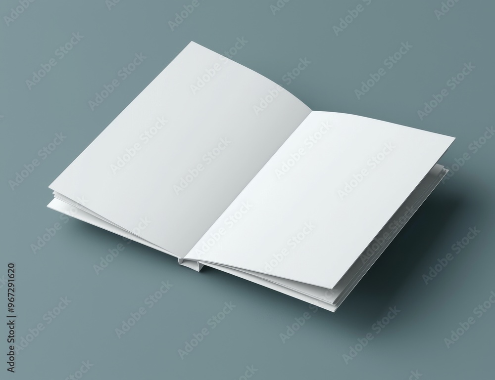 Poster mock up of a 3-page leaflet with three square blank pages.