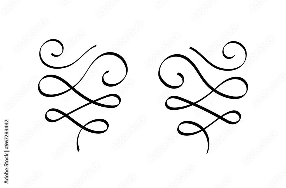 Fototapete Vintage frame element. Traditional border and pattern. Retro swirl and vignette. Classical ornament with minimalistic abstract pattern. Linear vector illustration