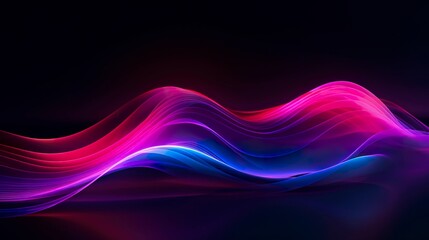 A photo of a glowing neon wave