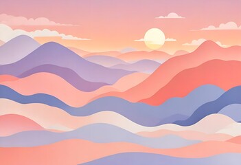 sunset in mountains