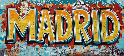 Obraz premium Madrid in Motion: A Vibrant Fusion of Art and Urban Culture