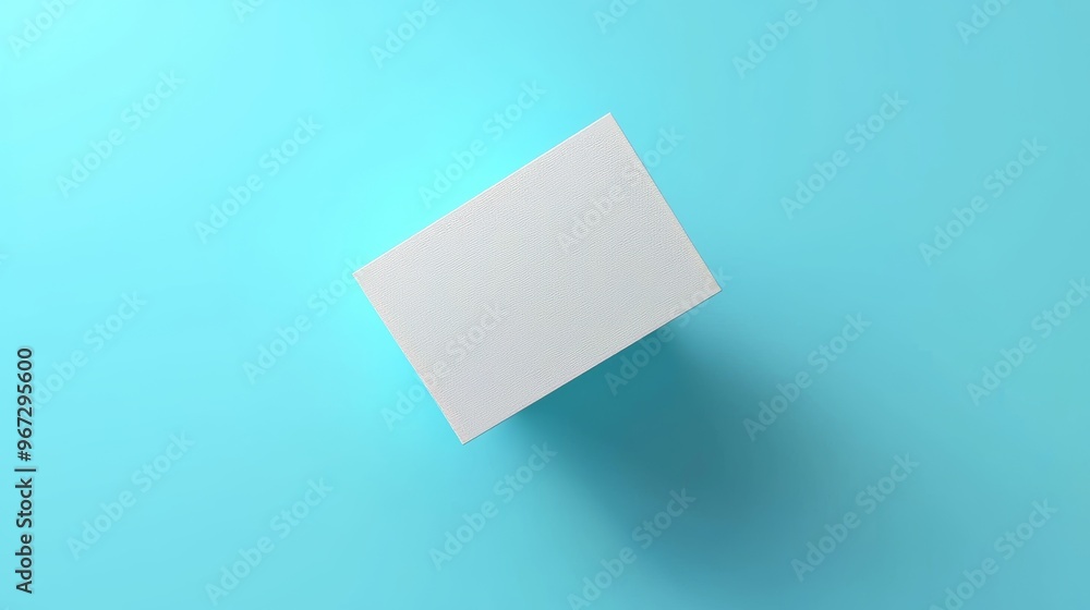 Poster the mockup shows a blank credit card floating over a blue background in a realistic rendering.