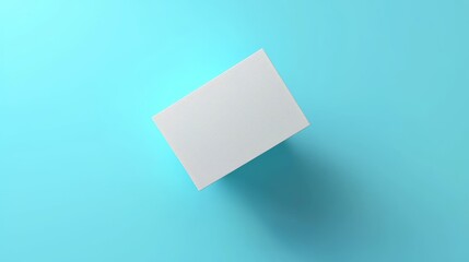 The mockup shows a blank credit card floating over a blue background in a realistic rendering.