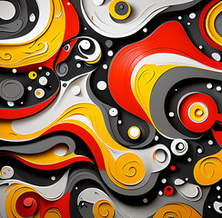 Obraz premium Abstract creative art illustration circles and waves.generative ai