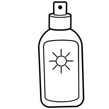 recommend clip art: sunscreen outline coloring book page line art illustration digital drawing