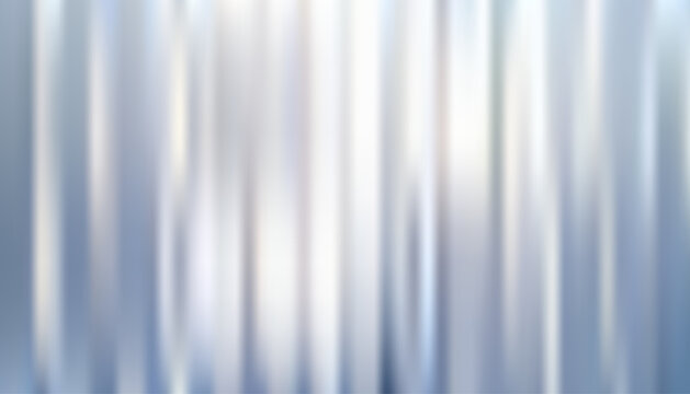 3D ribbed glass with silver, blue background. Refracting texture of acrylic ribbed panel.
