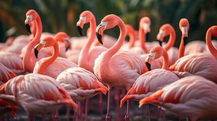 Naklejka premium A photo of a group of flamingos
