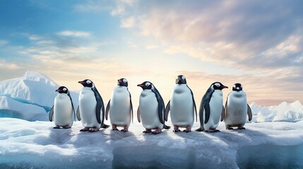 Obraz premium A photo of a group of penguins