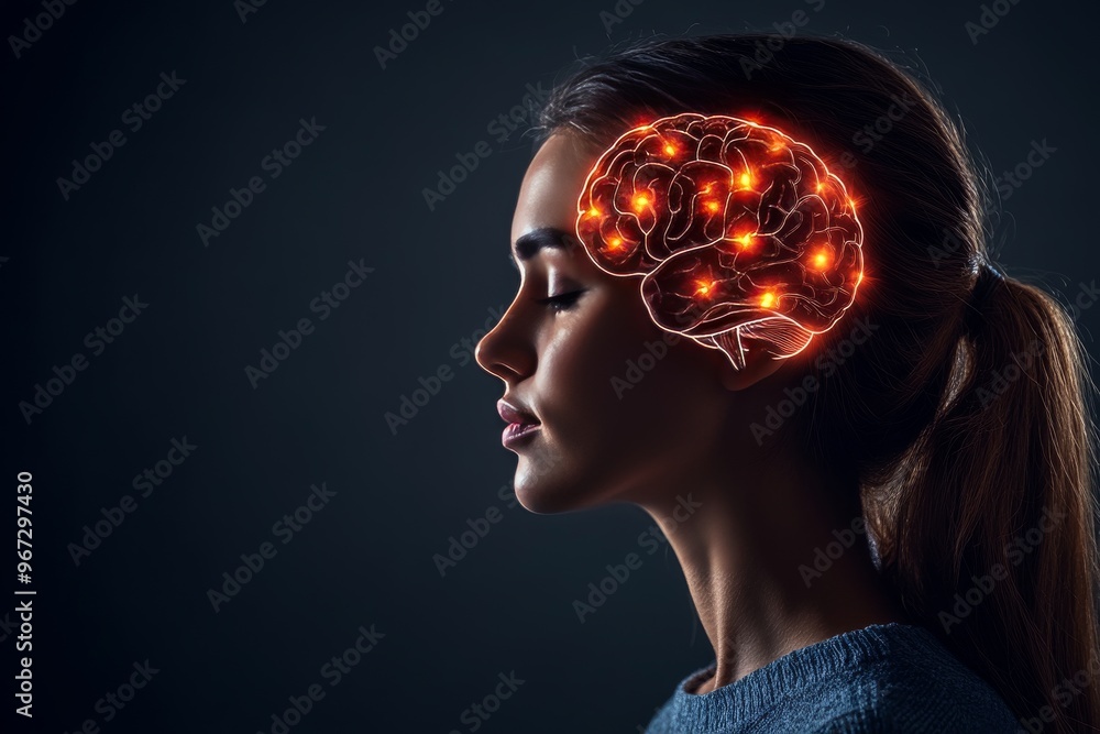 Poster luminous pathways data exchange mental health quantum cognition and neuroinformatics woman standing 
