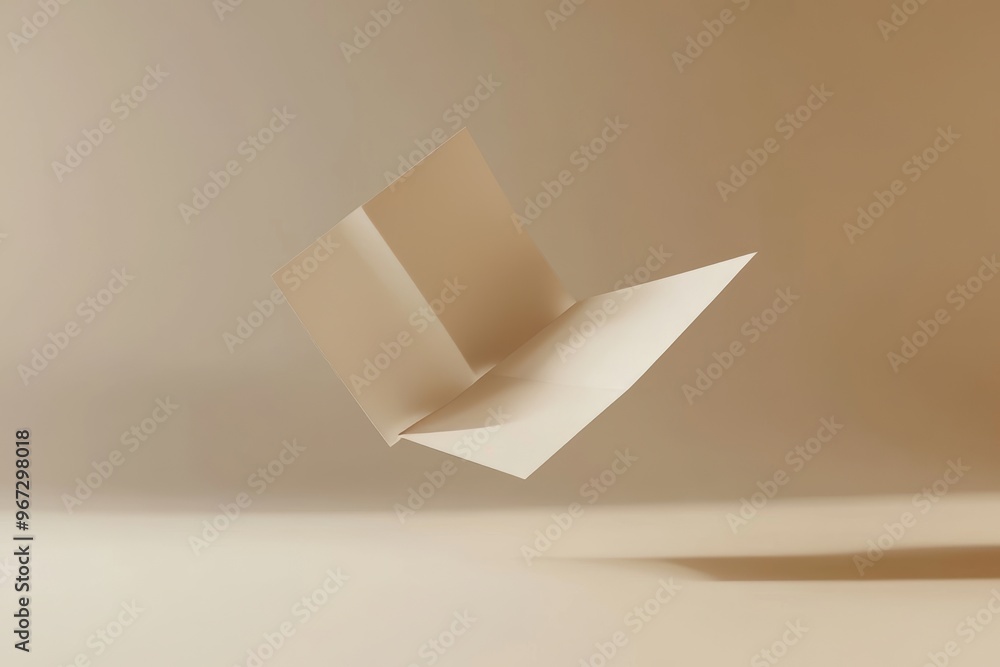 Poster a 3d rendering of a trifold brochure mock up that has been opened
