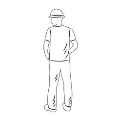 sketch builder on white background vector